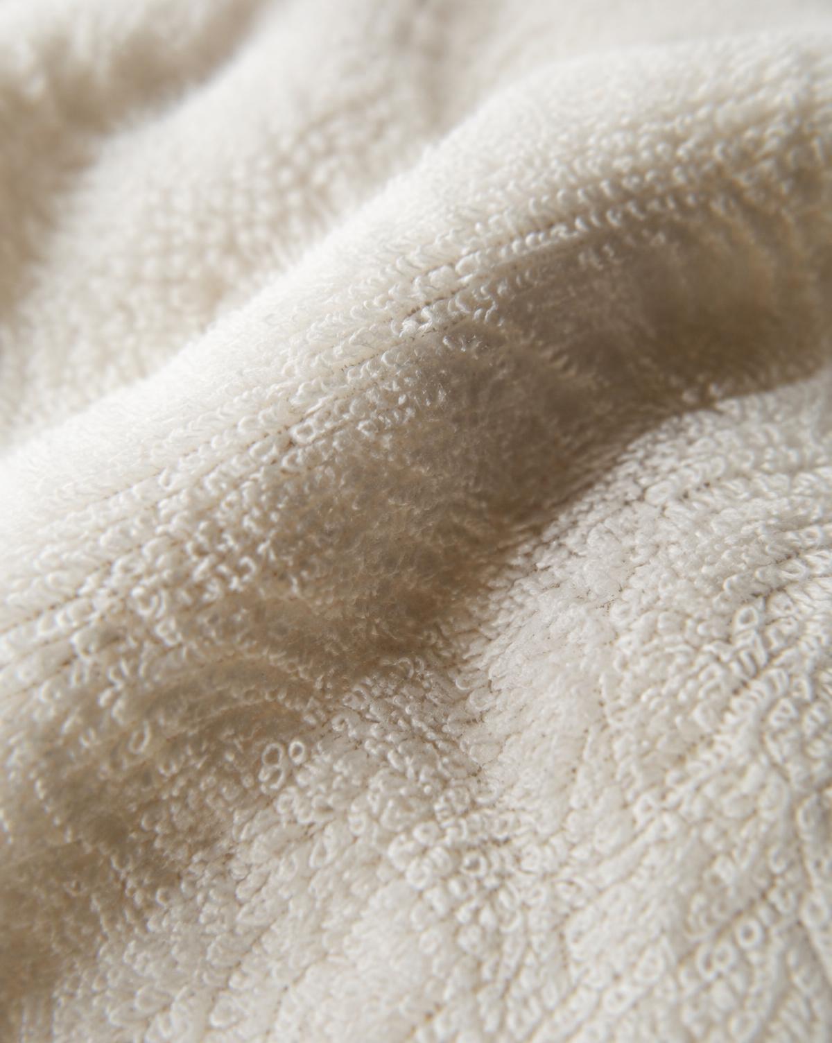Close-up of white cotton terry loops